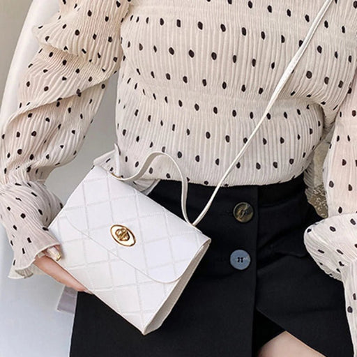 Bolso de mano cuadrado a rayas para mujer, estilo fresco y juvenil, gran capacidad, textura fina - Quierox - Tienda Online