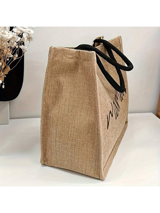 Bolso de mano tipo tote con estampado de letras "Mama", de gran capacidad - Quierox - Tienda Online