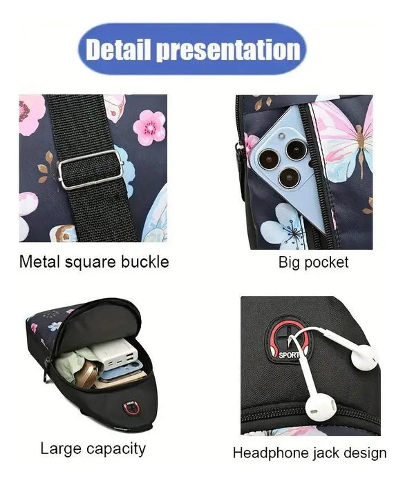 Bolso de pecho estampado de primavera y verano casual y versátil para mujer y hombre - Quierox - Tienda Online
