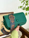 Bolso pequeño cuadrado Flip Lychee Grain, bolso bandolera sencillo, verde - Quierox - Tienda Online