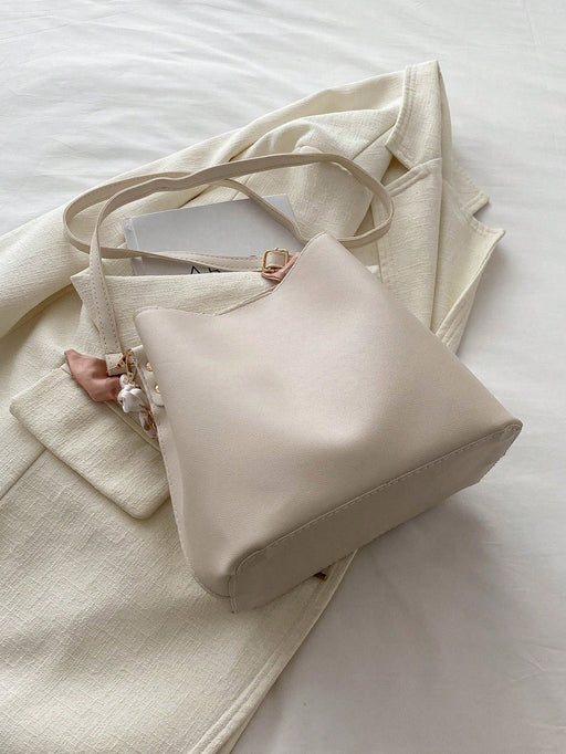 Bolso tipo cubo de piel sintética con detalle de cadena, bandolera para mujer. - Quierox - Tienda Online