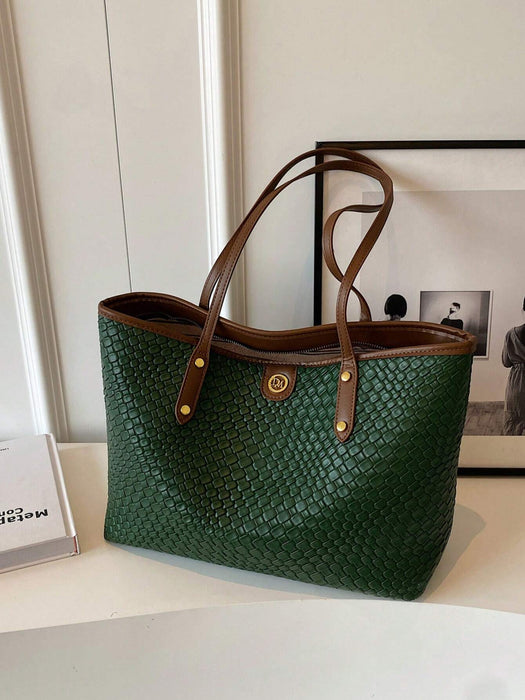 Bolso tote casual de gran capacidad y versátil, de estilo minimalista y de moda en PU - Quierox - Tienda Online