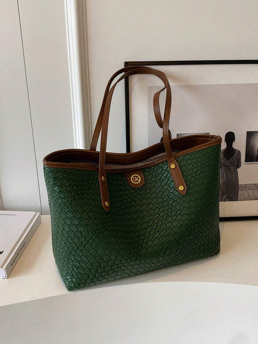 Bolso tote casual de gran capacidad y versátil, de estilo minimalista y de moda en PU - Quierox - Tienda Online