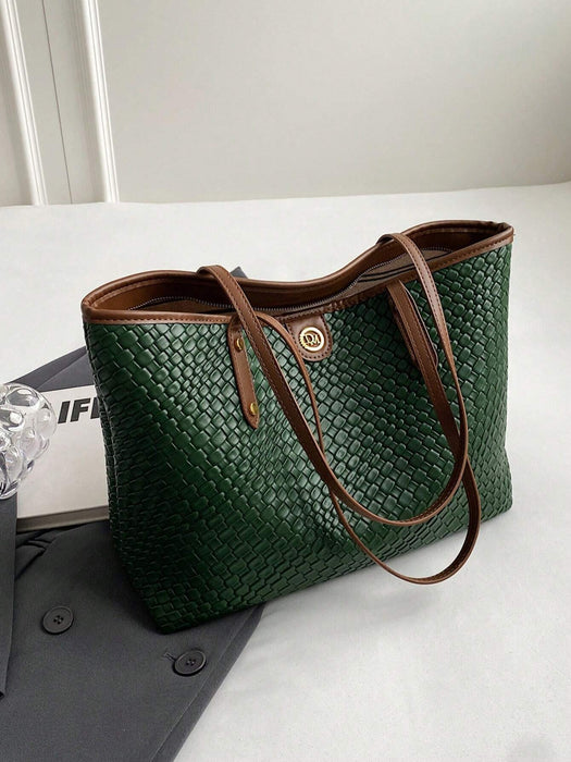 Bolso tote casual de gran capacidad y versátil, de estilo minimalista y de moda en PU - Quierox - Tienda Online