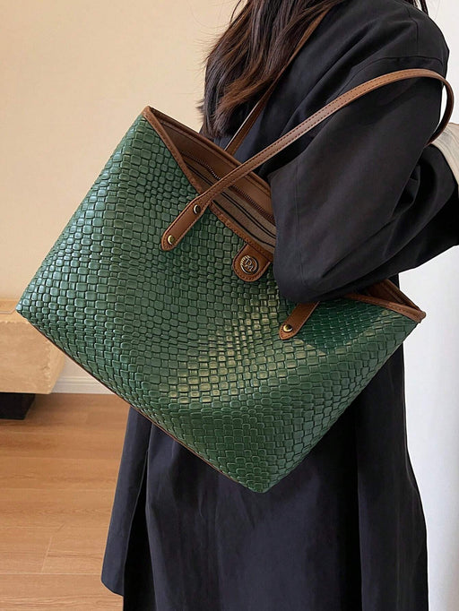 Bolso tote casual de gran capacidad y versátil, de estilo minimalista y de moda en PU - Quierox - Tienda Online
