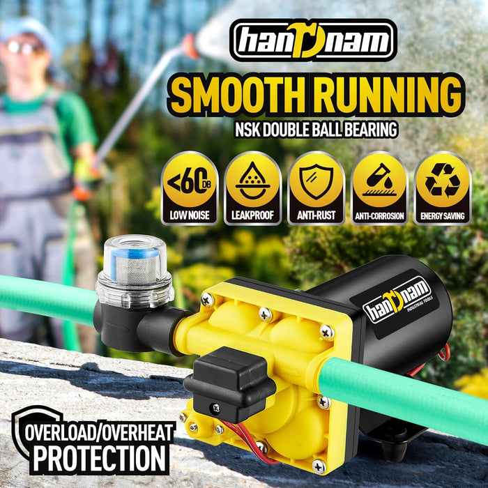 Bomba de agua para caravana, bomba de agua de 12 V CC, bomba de agua dulce de diafragma autocebante de 6 GPM 70PSI - Quierox - Tienda Online