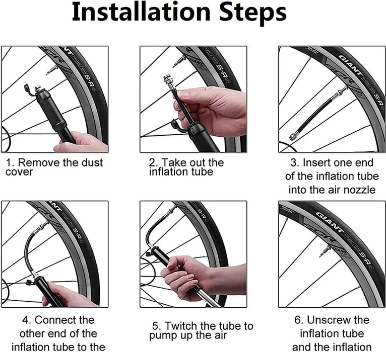 Bomba de bicicleta, bomba de aire portátil de aleación de aluminio para bicicleta - Quierox - Tienda Online