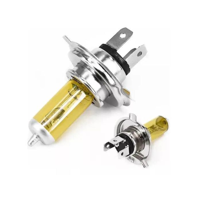 Bombilla H4 amarilla 12v 60/55W casquillo P43T, 1 par - Quierox - Tienda Online