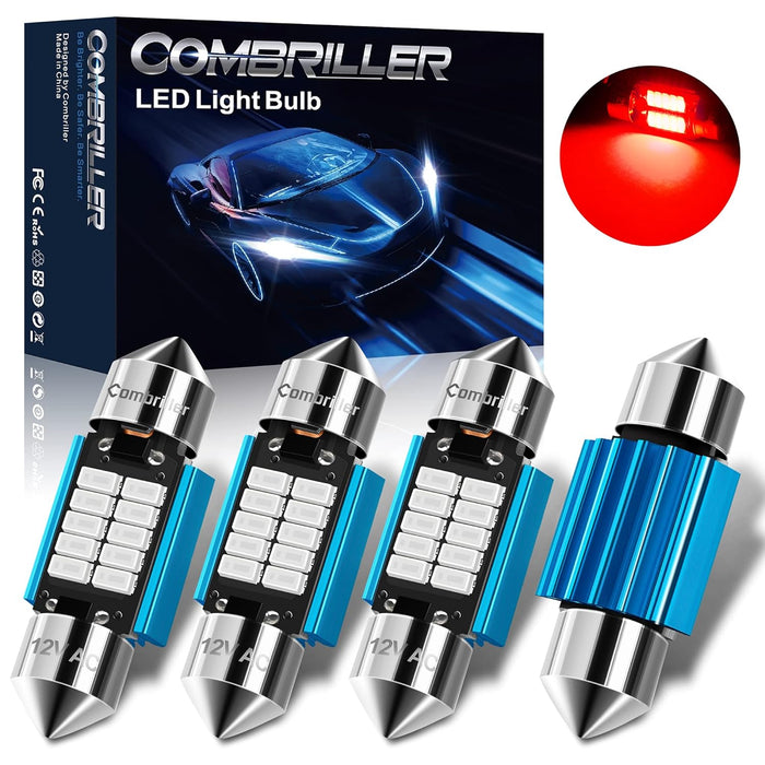 Bombilla LED Combriller DE3175 roja DE3021 DE3022, 31 mm, superbrillante (paquete de 4) - Quierox - Tienda Online