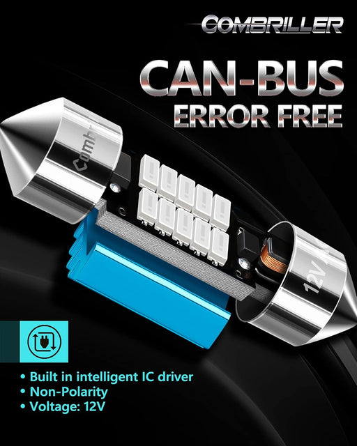 Bombilla LED Combriller DE3175 roja DE3021 DE3022, 31 mm, superbrillante (paquete de 4) - Quierox - Tienda Online