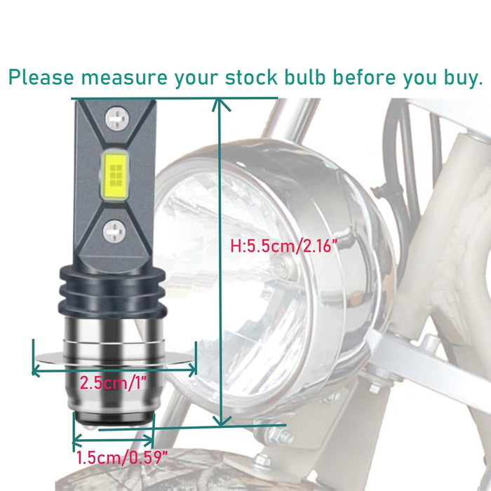 Bombilla LED para faro de minimoto, 2000 lm, 6000 K, luz blanca, kit de luces altas - Quierox - Tienda Online