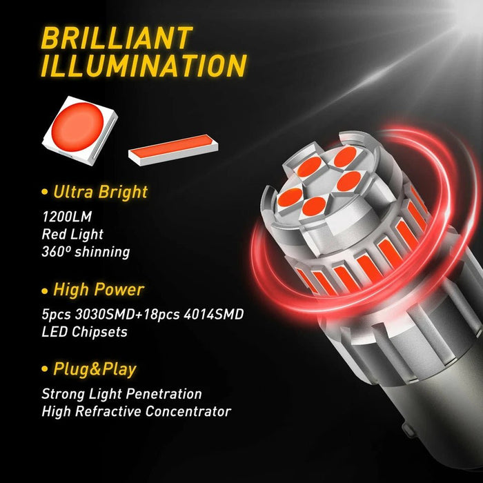 Bombillas LED de freno rojas 1157, luces traseras, luces de advertencia de seguridad - Quierox - Tienda Online