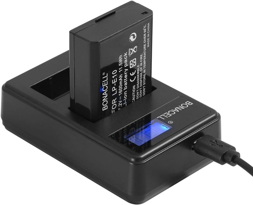 Bonacell Paquete de 2 baterías LP - E10 y cargador dual LCD compatible con Canon EOS EOS 1100D - Quierox - Tienda Online