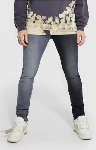 BOOHOOMAN VAQUEROS PITILLO ELÁSTICOS APILADOS EN CONTRASTE - Quierox - Tienda Online