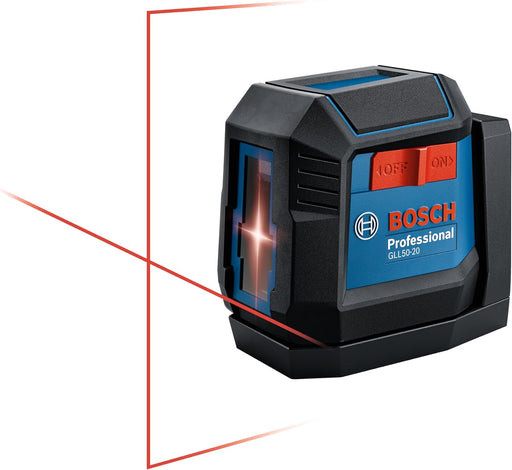Bosch GLL50 - 20 - Láser autonivelante de línea cruzada de 50 pies, incluye soporte magnético integrado y 2 pilas AA - Quierox - Tienda Online