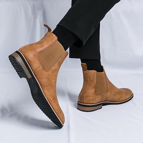 Botas con puntera lateral para hombre, de piel sintética, de tacón bajo - Quierox - Tienda Online