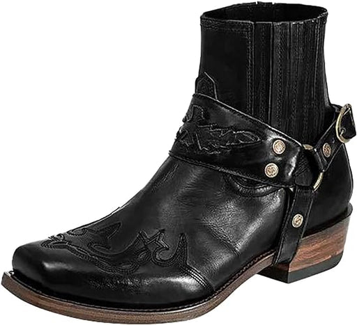 Botas de cuero con cremallera lateral, estilo motorcylce - Quierox - Tienda Online