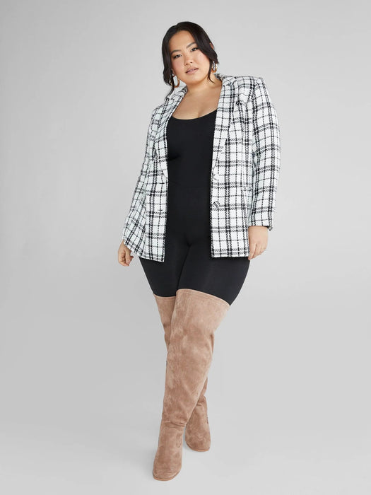 Botas Natalia de ante con pantorrilla ancha por encima de la rodilla - Quierox - Tienda Online