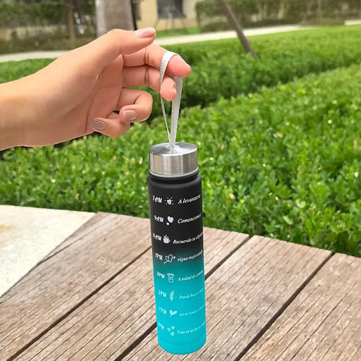 Botella de agua degradada de 300 ml con horario - Quierox - Tienda Online