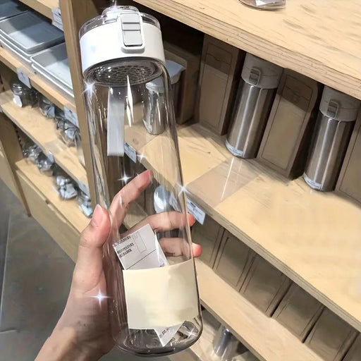 Botella de Agua Portátil Transparente de 1 Pieza con Tapa de Pajita - A Prueba de Fugas - Quierox - Tienda Online