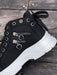 Botines de plataforma de mezclilla cómodos y versátiles con cordones y cremallera lateral - Quierox - Tienda Online