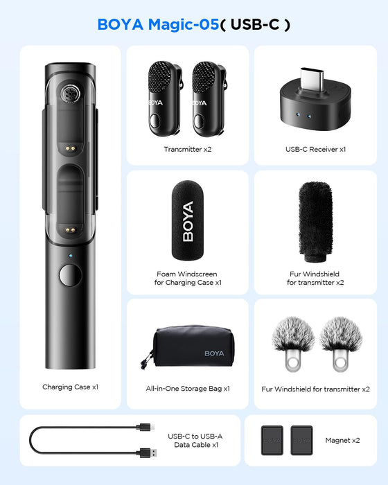 BOYA Magic - 01 Micrófono de solapa inalámbrico, USB - C - Quierox - Tienda Online