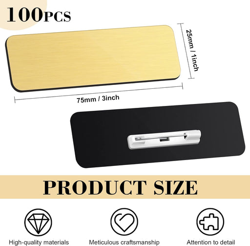 Breling 100 etiquetas de nombre con alfileres de 1 x 3 pulgadas, etiquetas - Quierox - Tienda Online