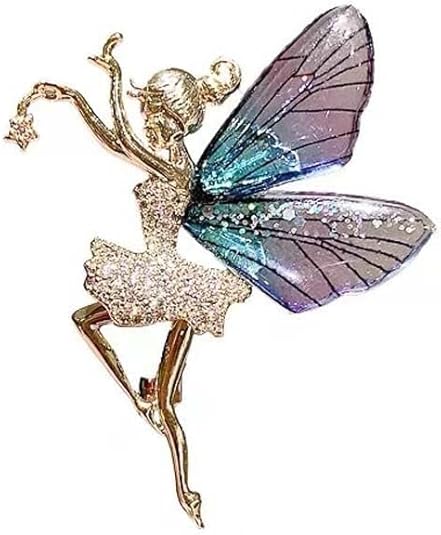 Broche de circonita con diseño de hada y mariposa, para bailarinas con alas - Quierox - Tienda Online