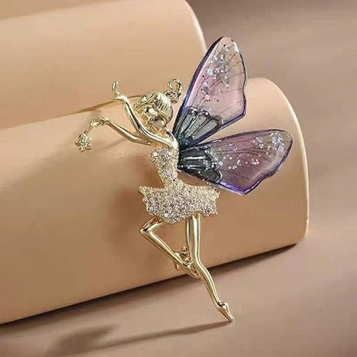 Broche de circonita con diseño de hada y mariposa, para bailarinas con alas - Quierox - Tienda Online