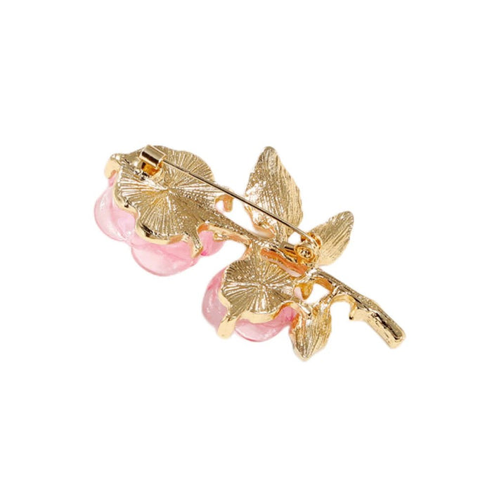 Broche elegante de resina rosa semitransparente con forma de gota - Quierox - Tienda Online