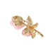Broche elegante de resina rosa semitransparente con forma de gota - Quierox - Tienda Online