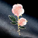Broche elegante de resina rosa semitransparente con forma de gota - Quierox - Tienda Online