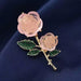 Broche elegante de resina rosa semitransparente con forma de gota - Quierox - Tienda Online