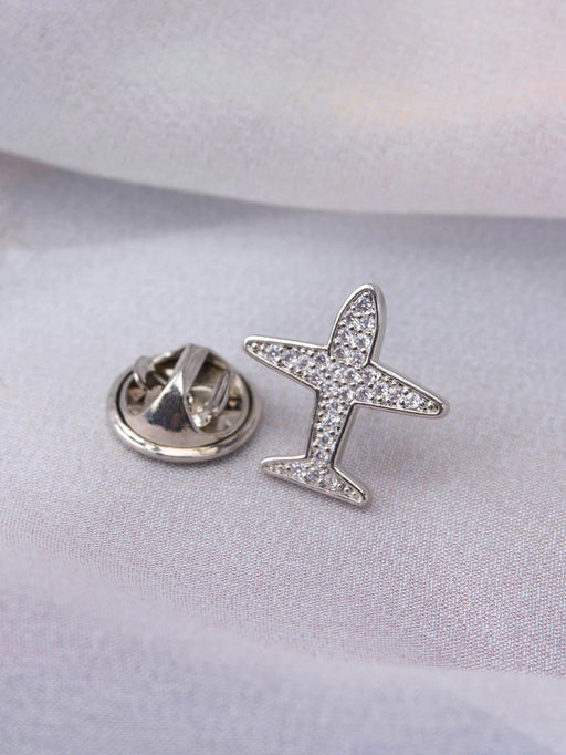 Broche para bufanda con forma de avión y diamantes de imitación - Quierox - Tienda Online