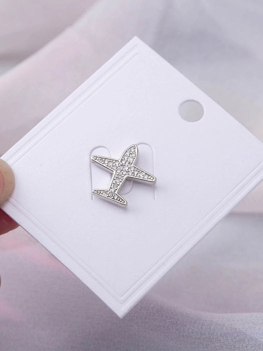 Broche para bufanda con forma de avión y diamantes de imitación - Quierox - Tienda Online