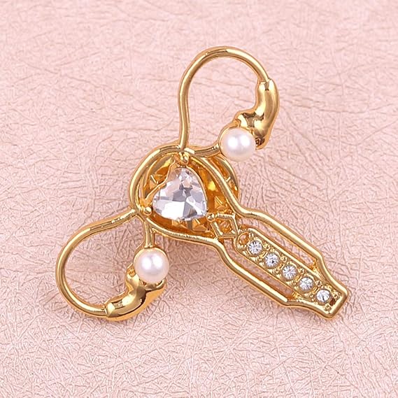 Broche, perlas de imitación de órgano en forma de útero con incrustaciones - Quierox - Tienda Online