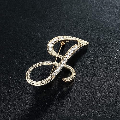 Broches con letras y diamantes de imitación para mujer, manualidades, dorados, AZ - Quierox - Tienda Online