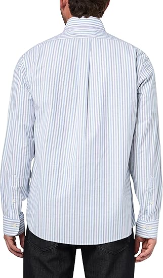Brooks Brothers Camisa deportiva Oxford elástica sin planchado para hombre de manga larga a rayas - Quierox - Tienda Online