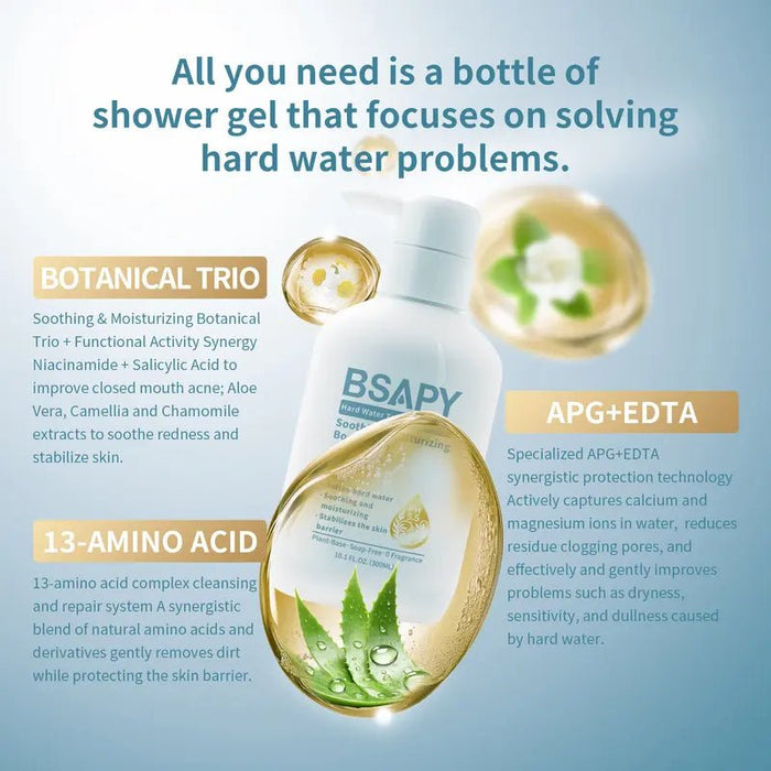 BSAPY Hard Water Defense Gel de ducha con pH equilibrado, fórmula hidratante y reparadora - Quierox - Tienda Online
