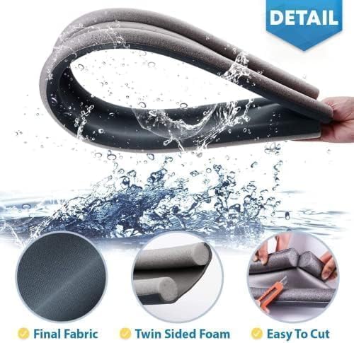 Burlete para puerta ajustable de 37", burlete para puerta doble, cortable y lavable - Quierox - Tienda Online