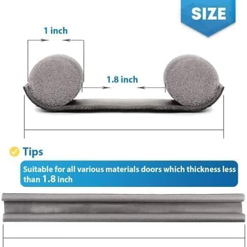 Burlete para puerta ajustable de 37", burlete para puerta doble, cortable y lavable - Quierox - Tienda Online
