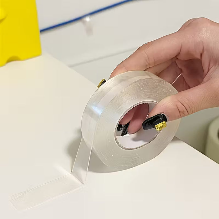 3 rollos de cinta doble súper fuerte, gruesa y transparente, sin residuos