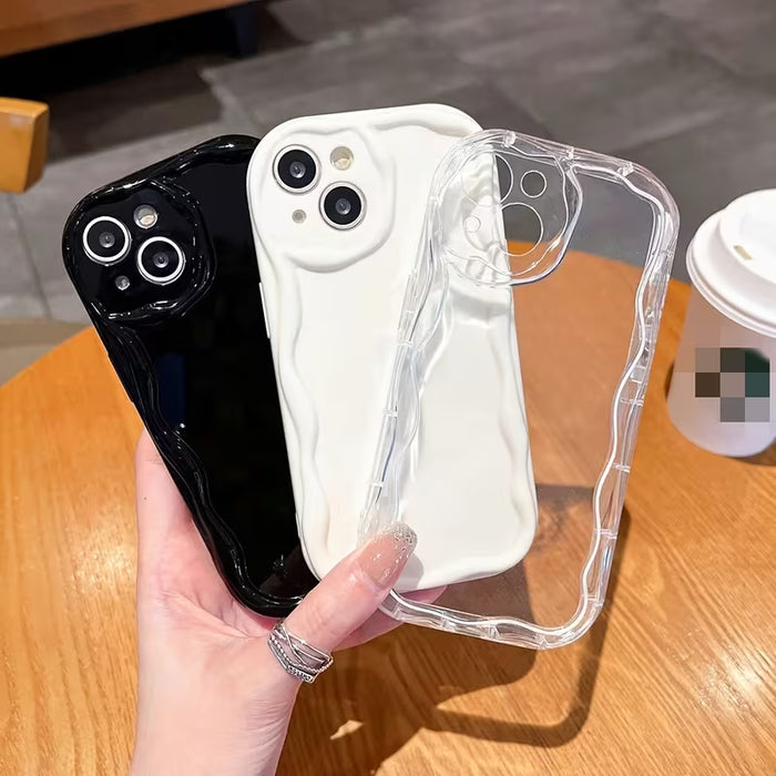 Funda de lujo con acolchado ondulado suave para iPhone XR