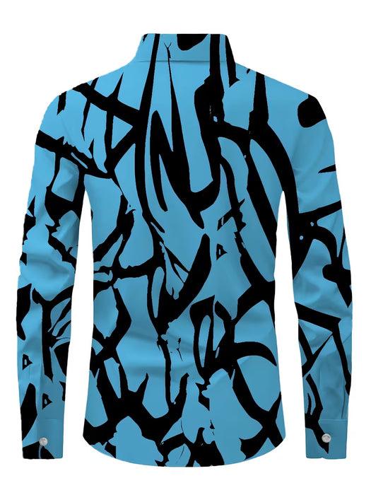 Camisa de manga larga para hombre, estilo europeo y americano, con estampado digital