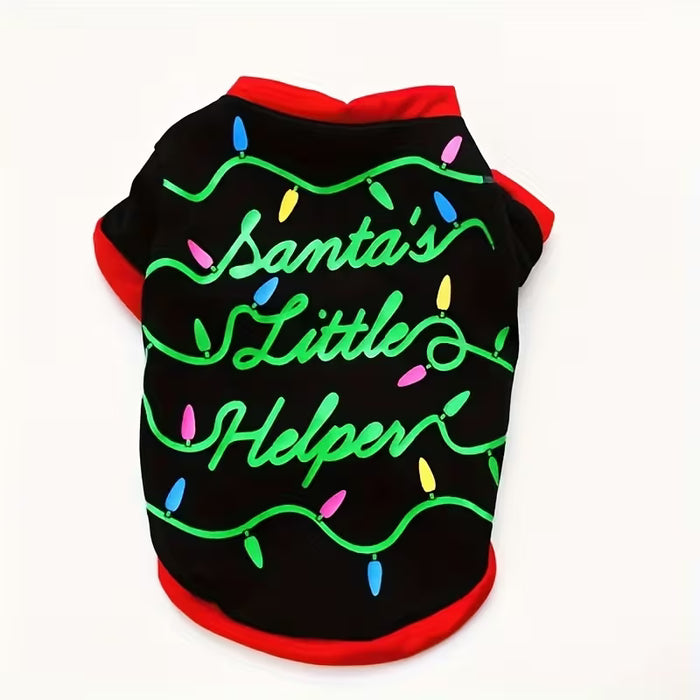 4 Piezas de Ropa Navideña para Mascotas Suéteres Cálidos y Camisetas Estampadas para Perros y Gatos