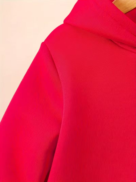 Conjunto 2pcs sudadera con capucha y pantalón estampada de la letra A, para niñas