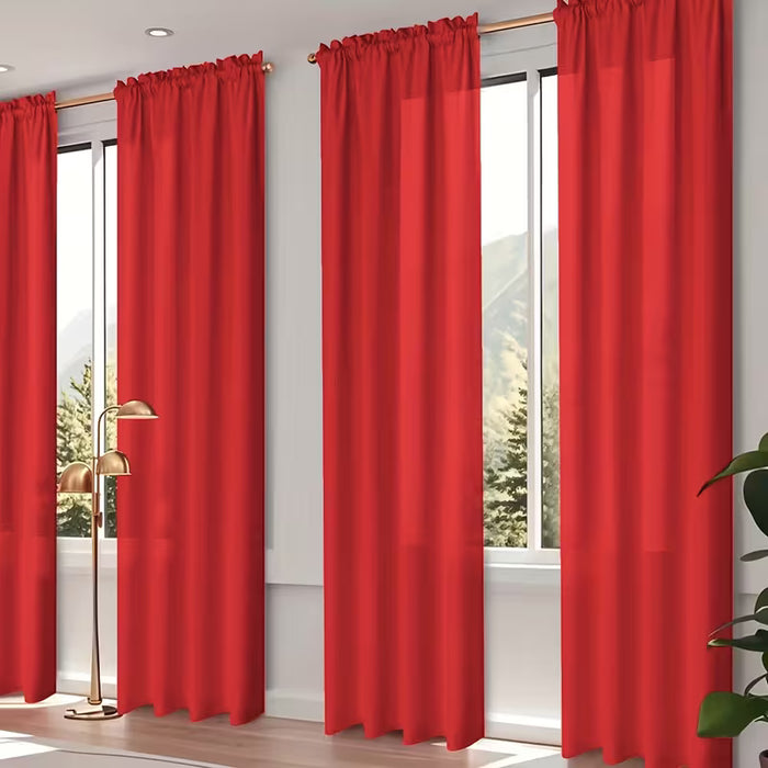 Juego de 4 cortinas con filtro de luz-elegantes en poliéster ideal para decorar salas de estar
