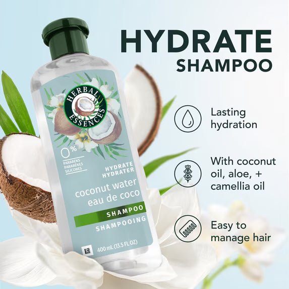 Champú Herbal Essences Classics Hydrate con agua de coco y jazmín, 400 ml