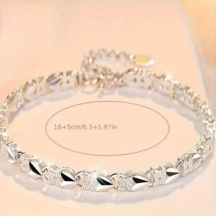 Pulsera de trébol de cuatro hojas chapada, un amuleto de la suerte Elegante y encantadora