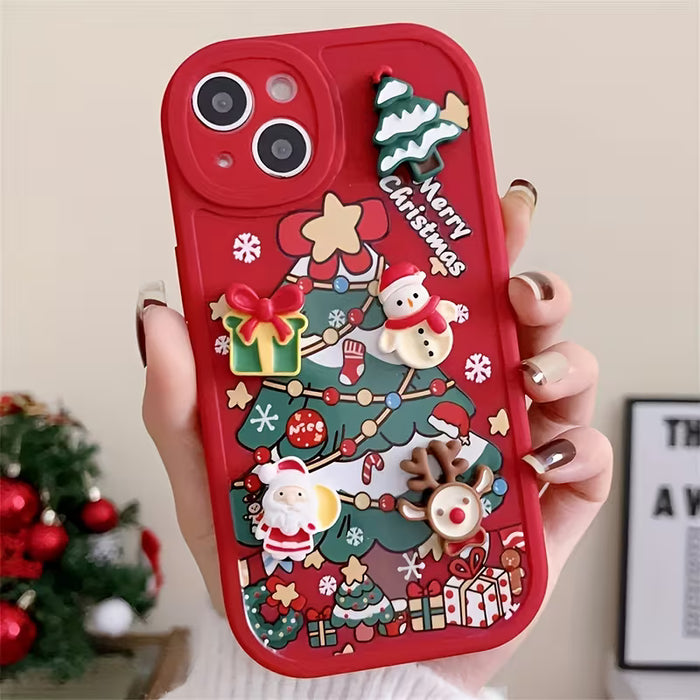 Funda para iPhone 11: Adorable Diseño 3D de Santa Claus